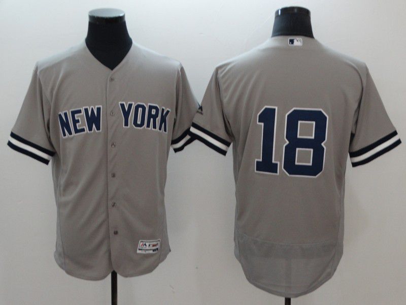 Men New York Yankees #18 Gregorius Grey Elite MLB Jerseys->new york yankees->MLB Jersey